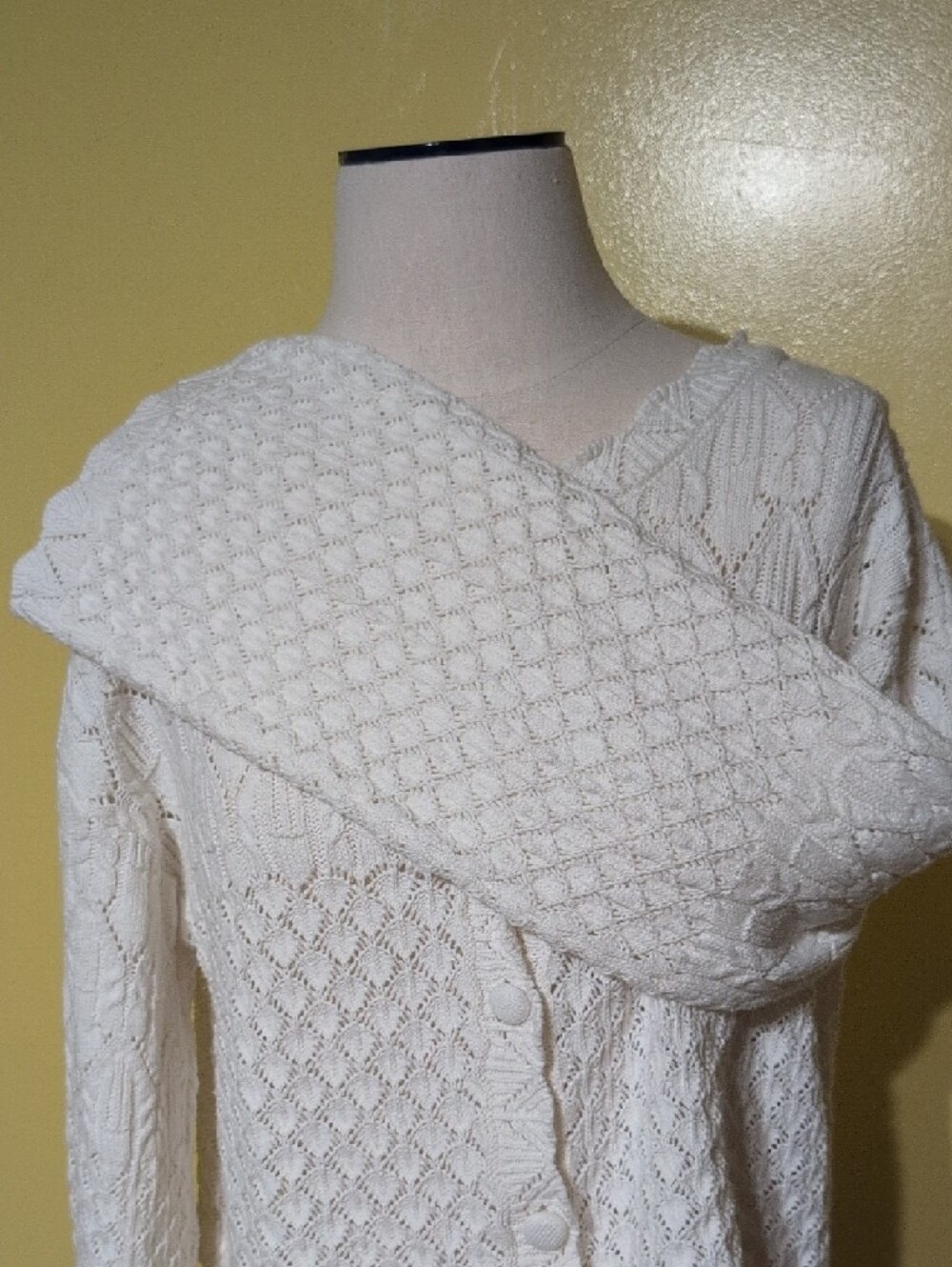Sincerly Jules Cream Knit Button-Front Cardigan - Picture 3 of 10